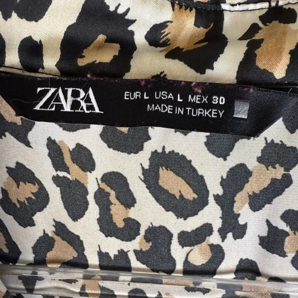 Zara leopard print blouse size large preowned - Picture 3 of 6